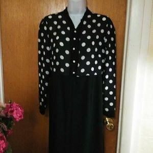 Black with white polka dot sheer Dress
